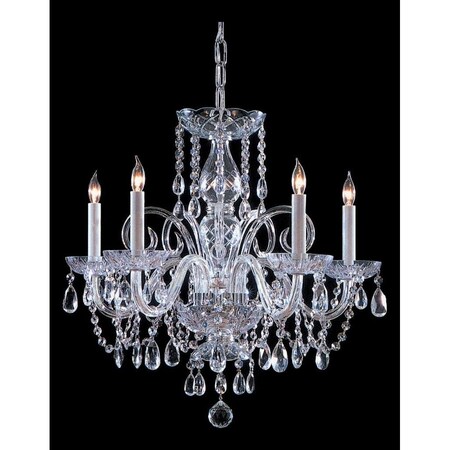 Crystorama Five Light Polished Chrome Up Chandelier 1005-CH-CL-S